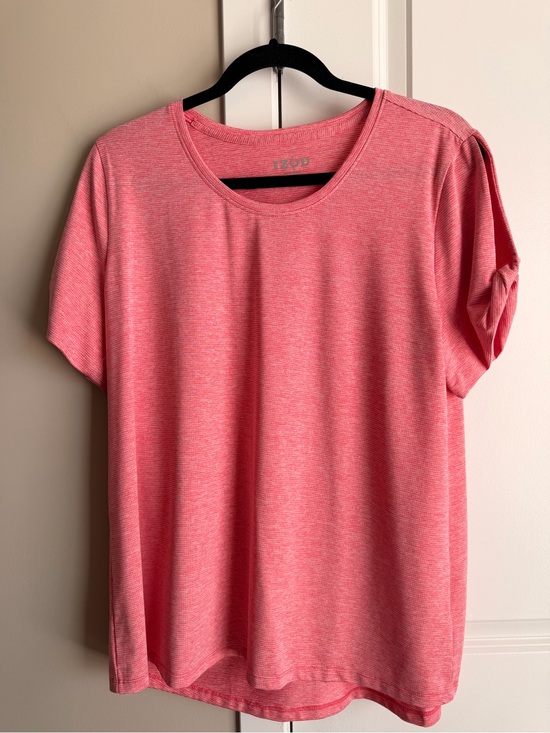 Izod Tops - Izod Coral Heathered Short Sleeve Crew Tee